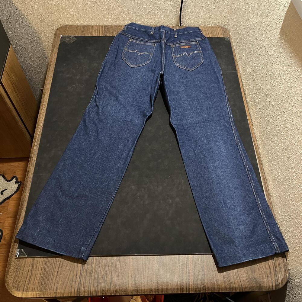 Vintage Wrangler Jeans 1970s Women 16 High Rise Straight Leg Talon Zip Made USA